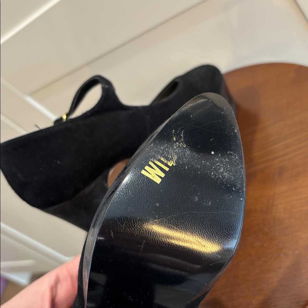 Wild Pair Black Suede Platform Heels - Picture 6 of 6